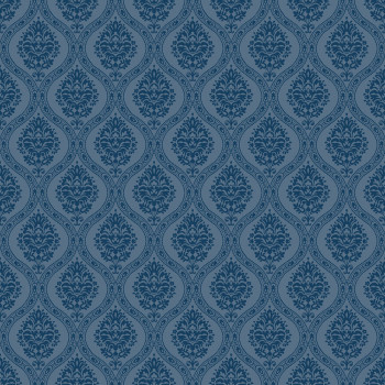 Blue pre-pasted wallpaper, damask pattern DM5030, Damask, York