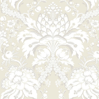 Cream pre-pasted wallpaper with ornaments DM4956, Damask, York