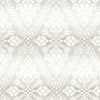 Grey pre-pasted wallpaper, damask pattern DM4934, Damask, York