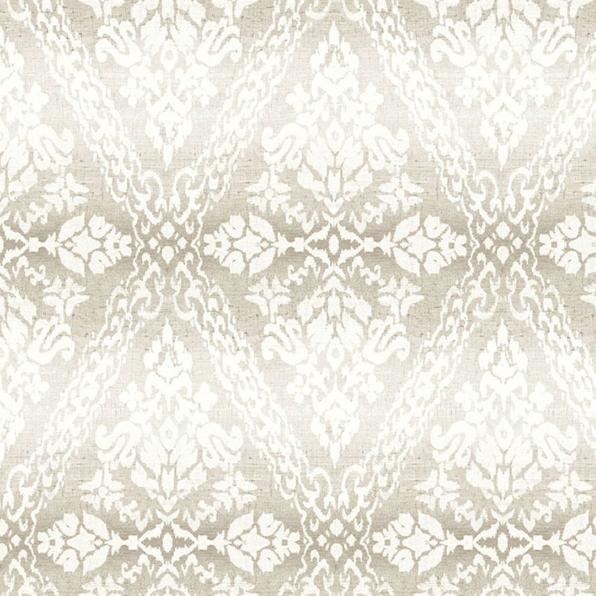 Grey-beige pre-pasted wallpaper, damask pattern, DM4933, Damask, York