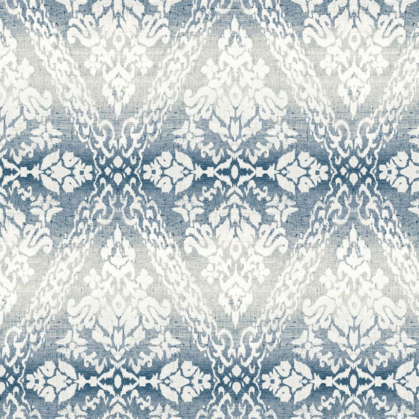 Blue-grey pre-pasted wallpaper, damask pattern DM4932, Damask, York