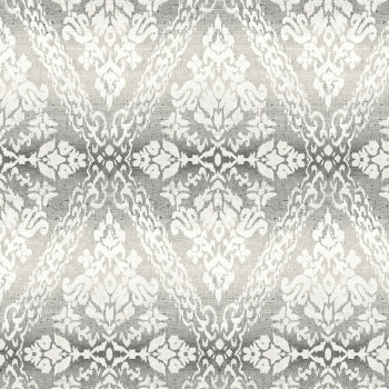 Grey-black pre-pasted wallpaper, damask pattern DM4931, Damask, York