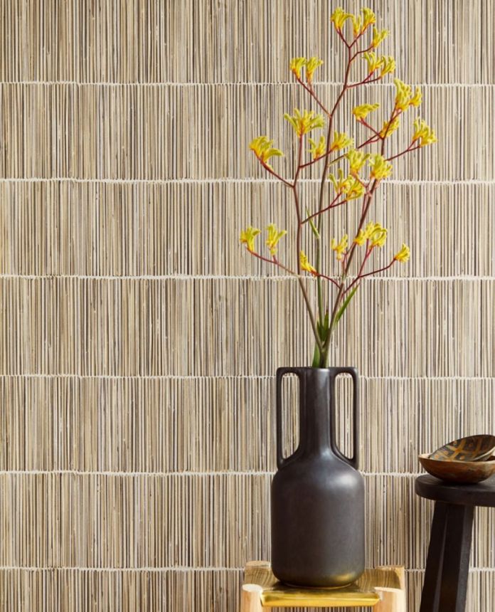 Luxury non-woven wallpaper 391513, Bamboo mat, Terra, Eijffinger