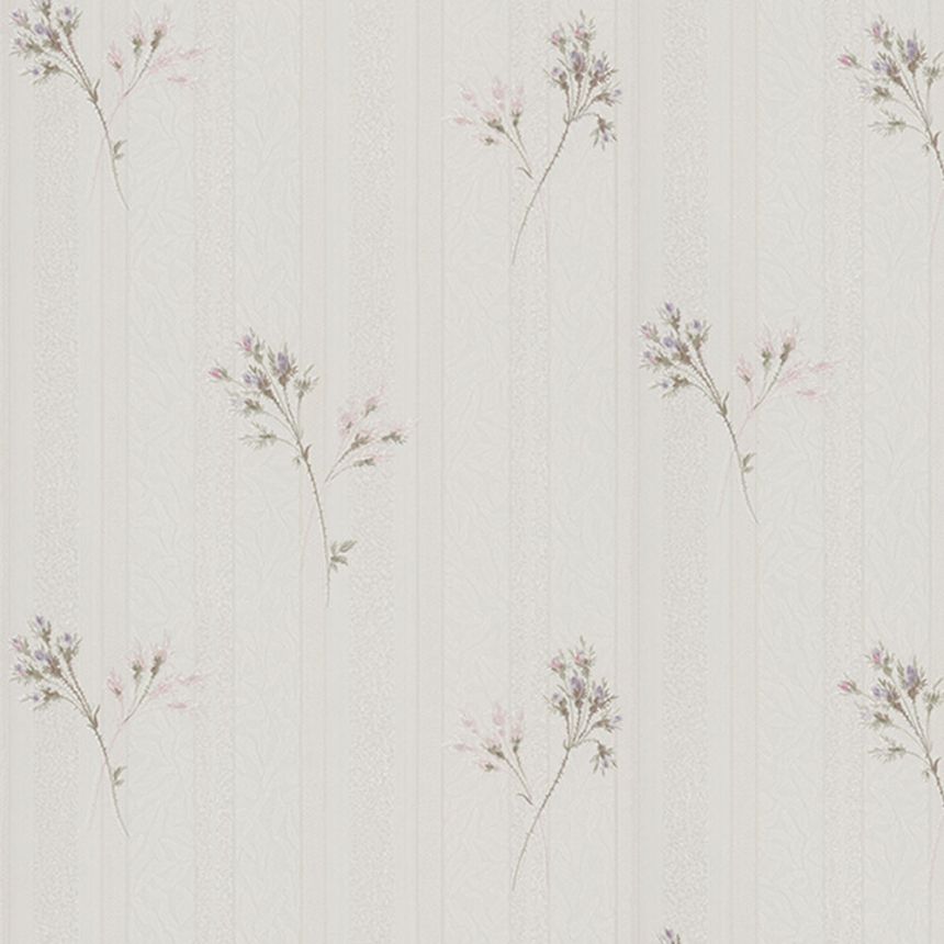 Beige non-woven floral wallpaper, Z66865, Satin Flowers, Zambaiti Parati
