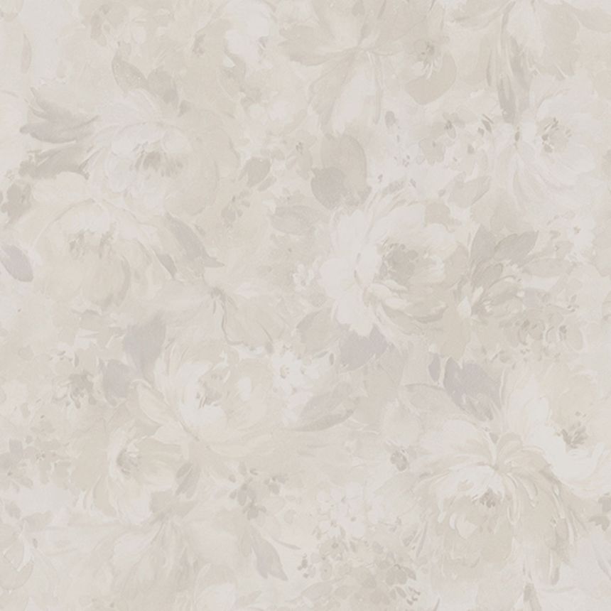 Beige non-woven floral wallpaper, Z66860, Satin Flowers, Zambaiti Parati