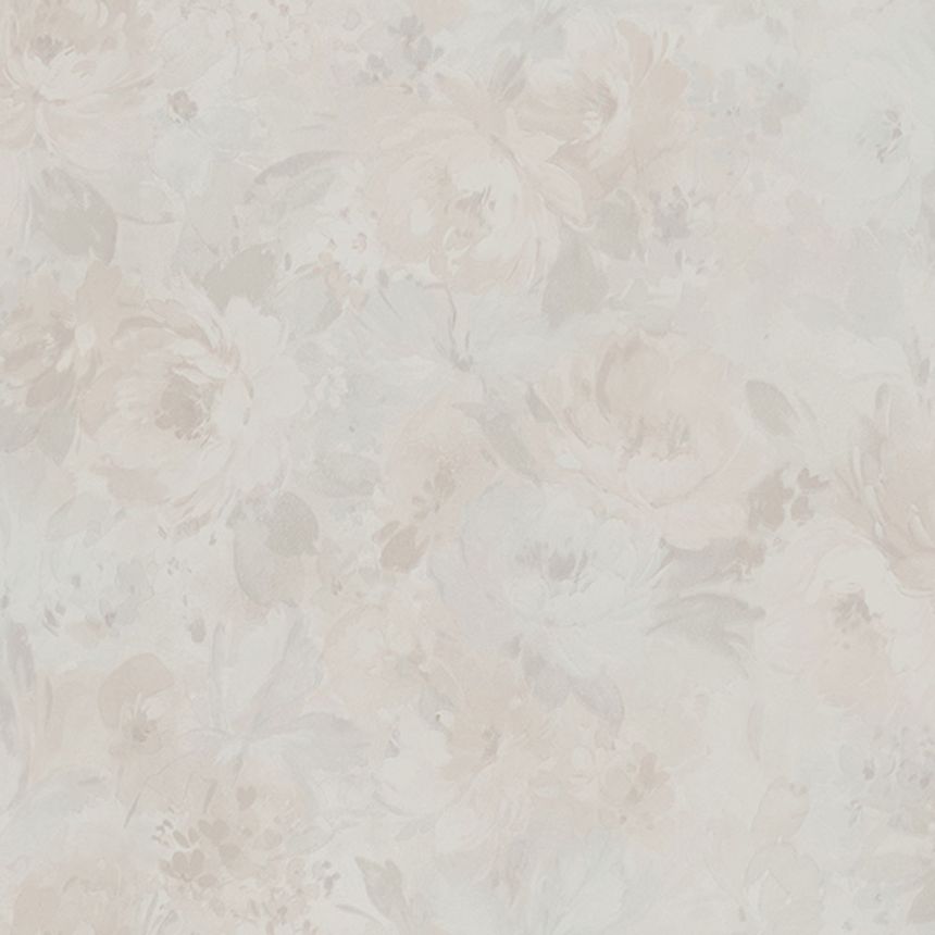 Beige non-woven floral wallpaper, Z66858, Satin Flowers, Zambaiti Parati