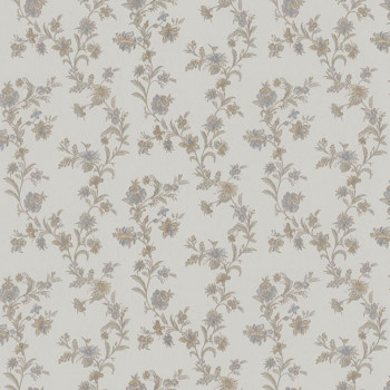 White non-woven floral wallpaper, Z66856, Satin Flowers, Zambaiti Parati