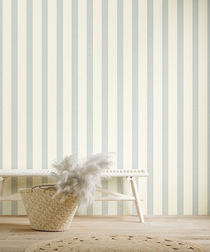 Beige non-woven stripes wallpaper, Z66854, Satin Flowers, Zambaiti Parati