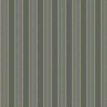 Green non-woven stripes wallpaper, Z66852, Satin Flowers, Zambaiti Parati