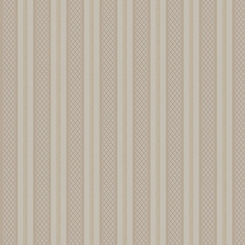 Beige non-woven stripes wallpaper, Z66850, Satin Flowers, Zambaiti Parati