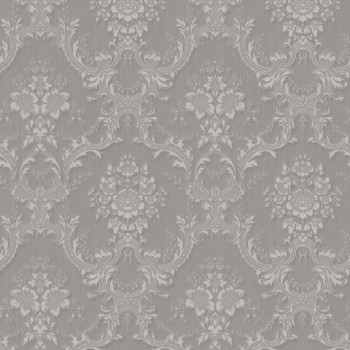 Gray non-woven baroque wallpaper, Z66841, Satin Flowers, Zambaiti Parati