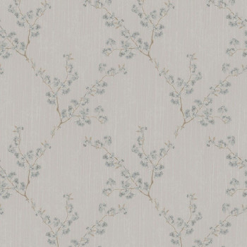 Beige non-woven floral wallpaper, Z66829, Satin Flowers, Zambaiti Parati