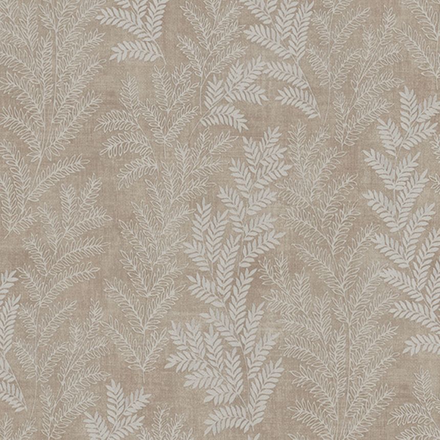 Brown non-woven wallpaper, Leaves, Z66818, Satin Flowers, Zambaiti Parati