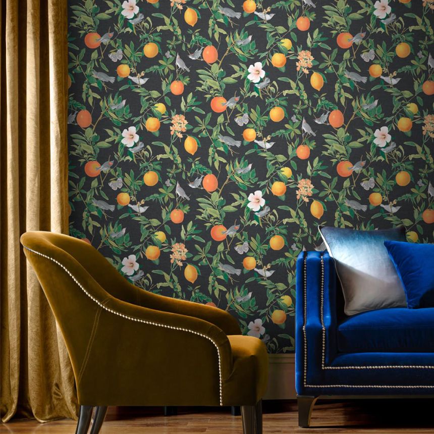 Luxury non-woven wallpaper orange tree 105642 Reverie, Graham&Brown