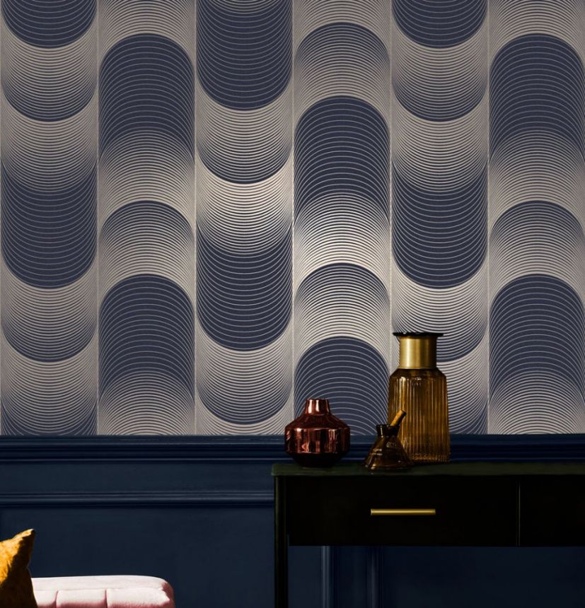 Luxury wallpaper, silver waves 115065 Eternal, Graham&Brown