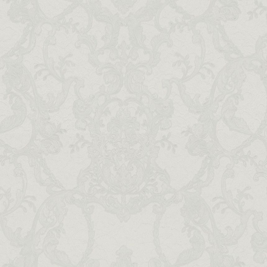 White and silver baroque luxury wallpaper Z80040 Philipp Plein, Zambaiti Parati