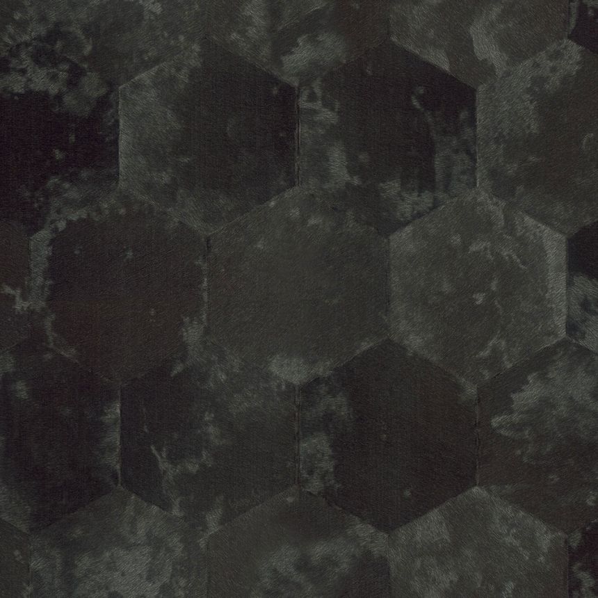 Black luxury wallpaper with geometric patterns Z80001 Philipp Plein, Zambaiti Parati