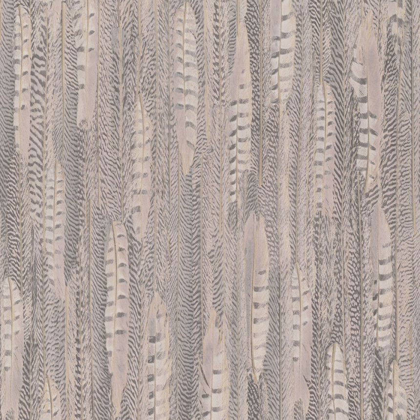 Grey-pink wallpaper with feathers 17969, Inspire, BN Walls
