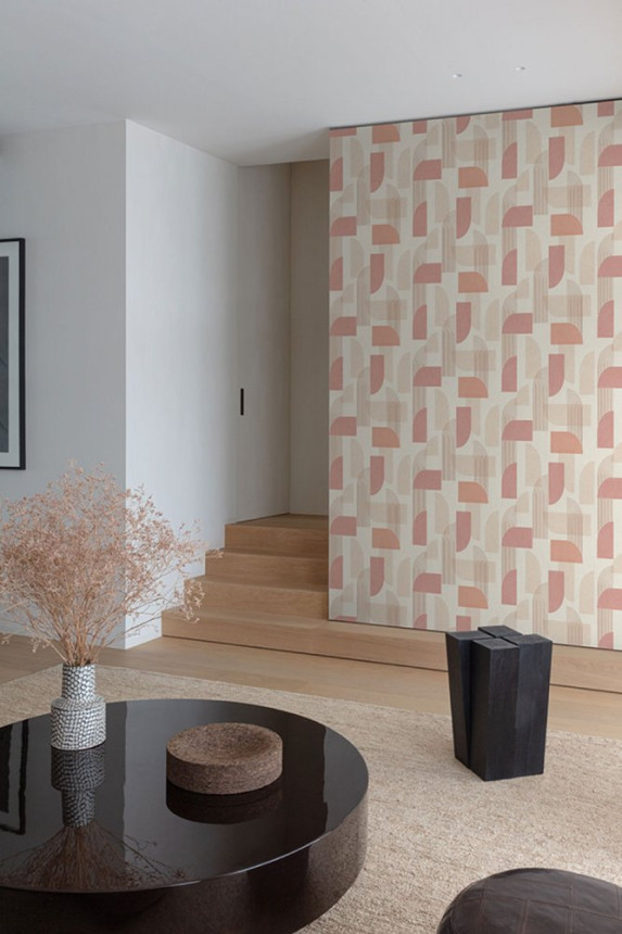 Pink wallpaper, Art Deco style MN3305, Maison, Grandeco