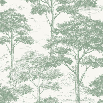 Green wallpaper, forest, trees MN3009, Maison, Grandeco