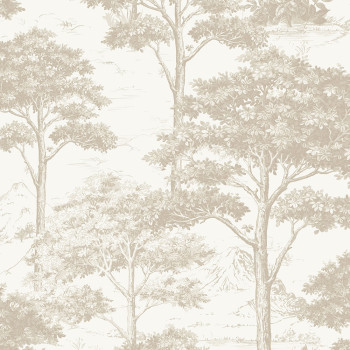 Beige wallpaper, forest, trees MN3003, Maison, Grandeco
