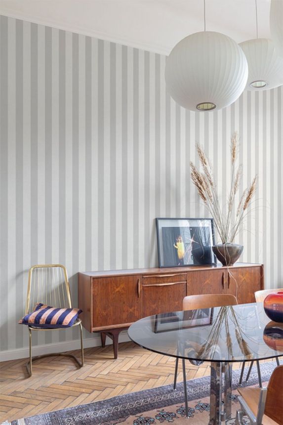 Gray striped wallpaper MN4006, Maison, Grandeco