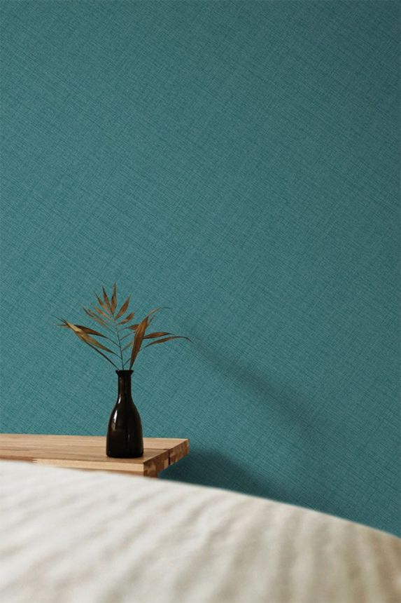 Turquoise wallpaper, fabric imitation MN1012, Maison, Grandeco