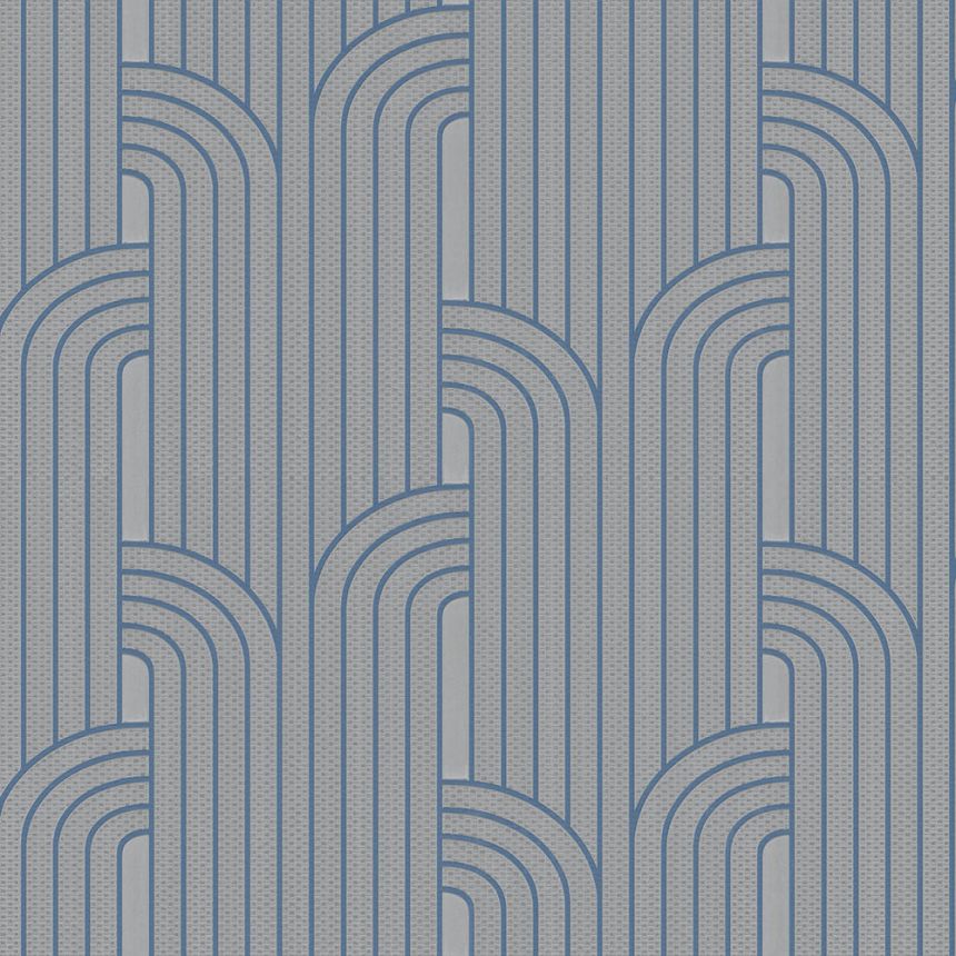 Silver geometric pattern wallpaper Z76048, Vision, Zambaiti Parati