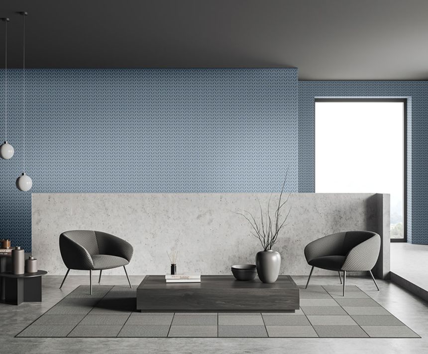 Luxury blue geometric pattern wallpaper Z76046, Vision, Zambaiti Parati