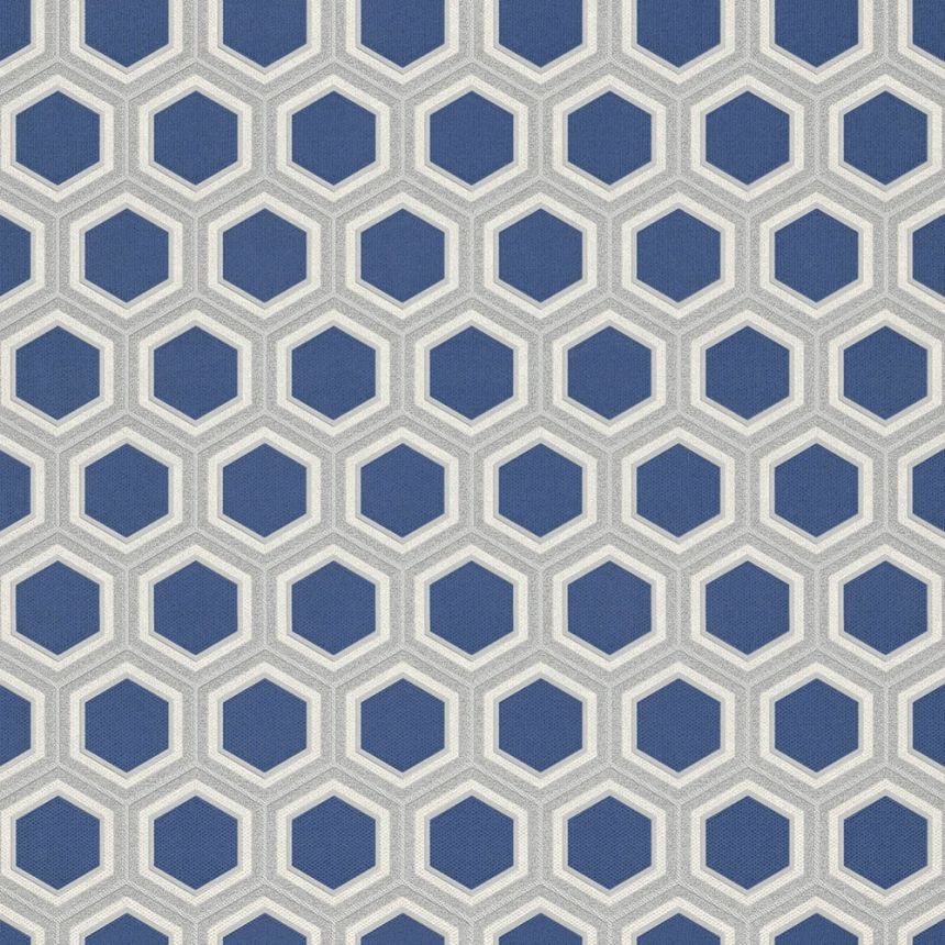 Luxury blue geometric pattern wallpaper Z76045, Vision, Zambaiti Parati