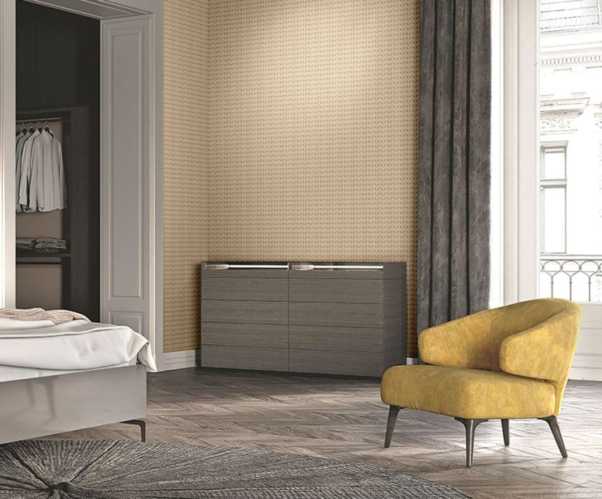 Luxury brown-beige geometric pattern wallpaper Z76044, Vision, Zambaiti Parati