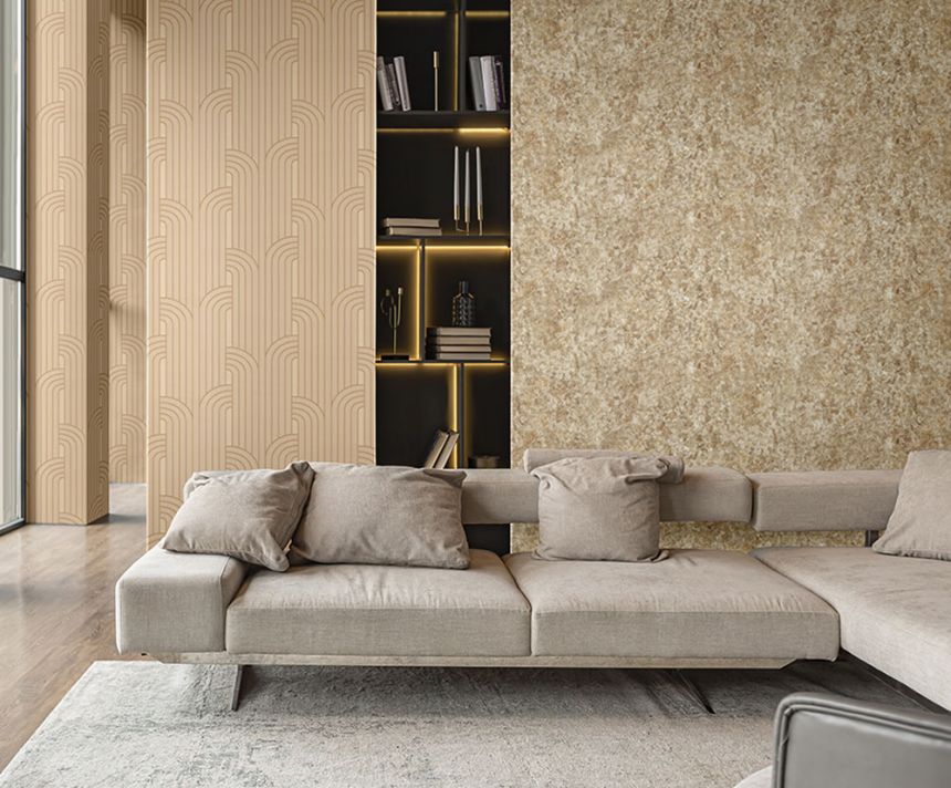 Luxury golden-beige geometric pattern wallpaper Z76042, Vision, Zambaiti Parati