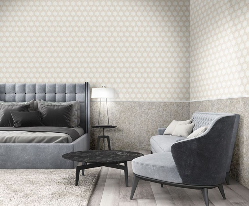 Luxury beige geometric pattern wallpaper Z76030, Vision, Zambaiti Parati