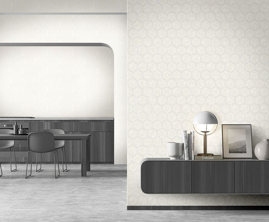 Luxury cream geometric pattern wallpaper Z76024, Vision, Zambaiti Parati