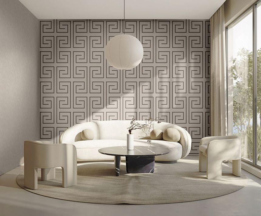 Luxury grey-beige wallpaper, stucco plaster Z76015, Vision, Zambaiti Parati