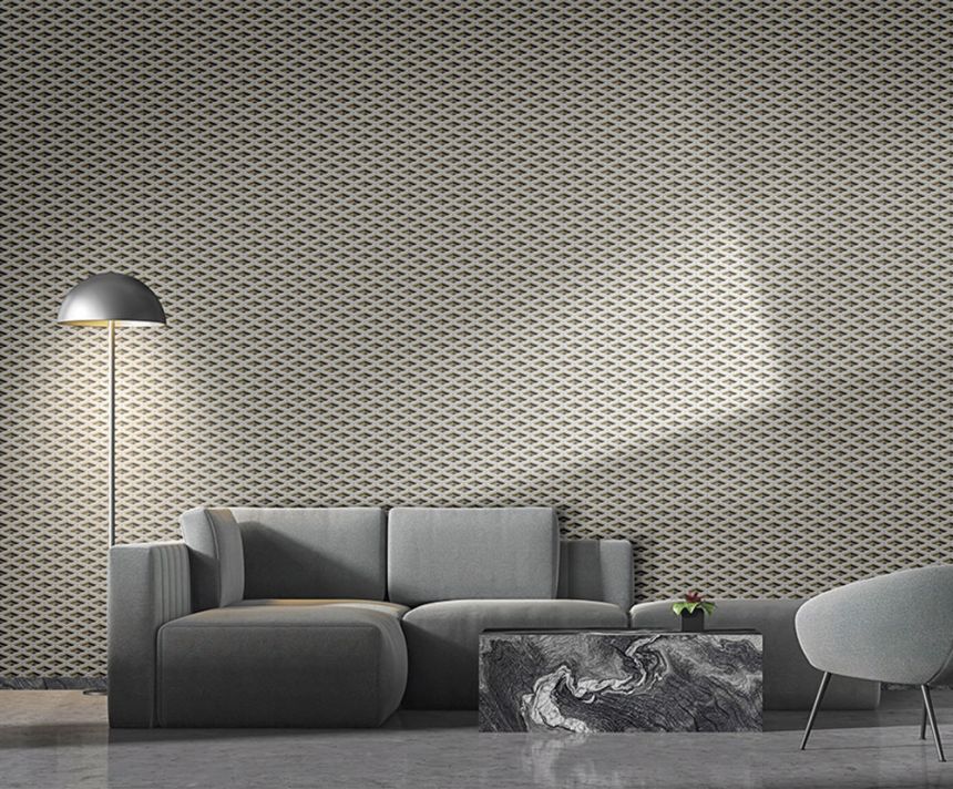 Luxury silver geometric pattern wallpaper Z76006, Vision, Zambaiti Parati