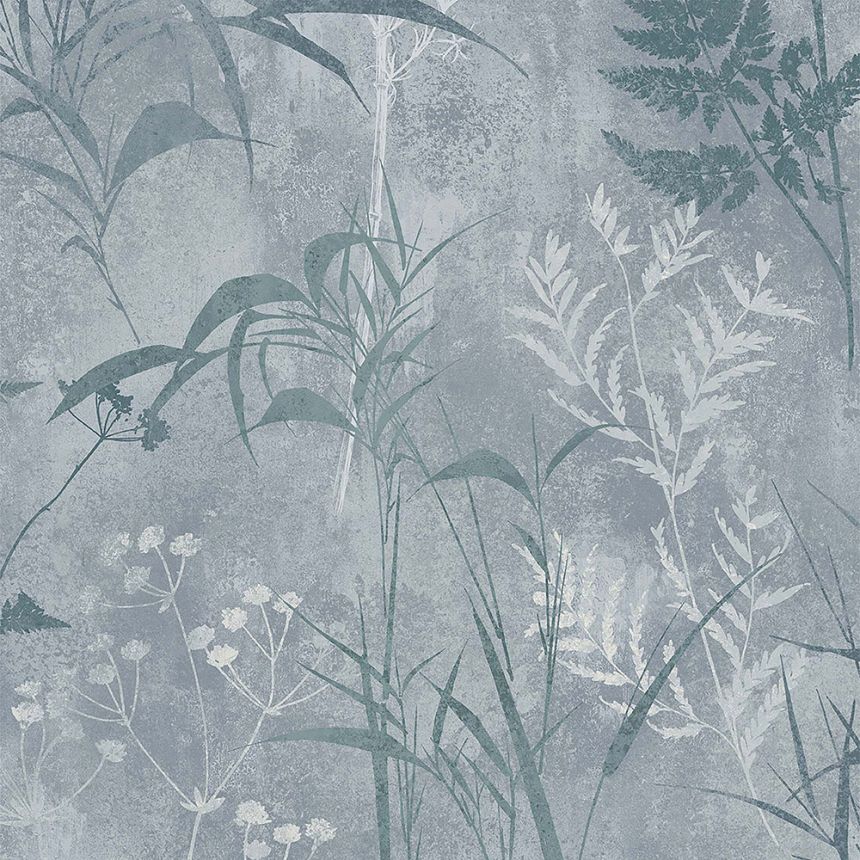 Turquoise wallpaper, leaves 115043, Reclaim, Graham&Brown