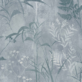 Turquoise wallpaper, leaves 115043, Reclaim, Graham&Brown