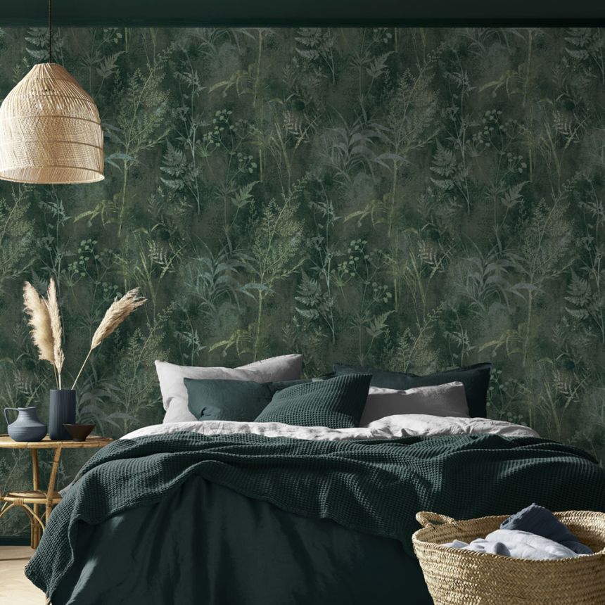 Green wallpaper with leaves 115042, Reclaim, Graham&Brown