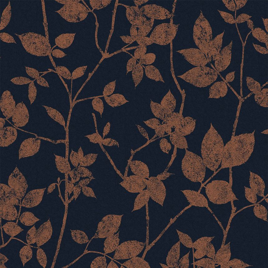 Blue-bronze wallpaper twigs, leaves 113944, Reclaim, Graham&Brown