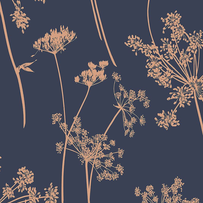 Blue-bronze meadow flowers wallpaper 105581, Reclaim, Graham&Brown