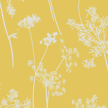 Ocher-silver meadow flower wallpaper 105578, Reclaim, Graham&Brown