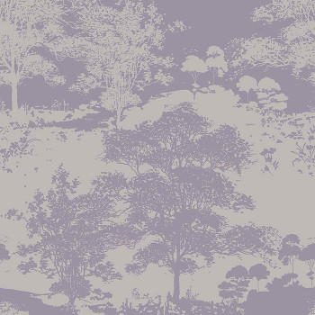 Violet-silver wallpaper - trees, forest 105232, Reclaim, Graham&Brown