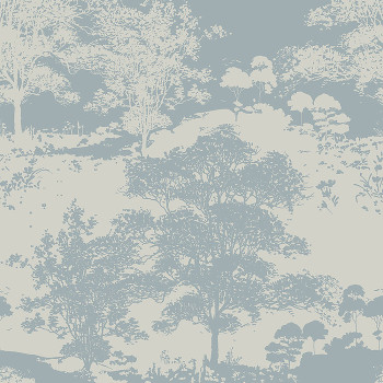 Turquoise-silver wallpaper - trees, forest 105228, Reclaim, Graham&Brown