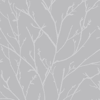 Silver wallpaper, twigs of pearls 105165, Reclaim, Graham&Brown