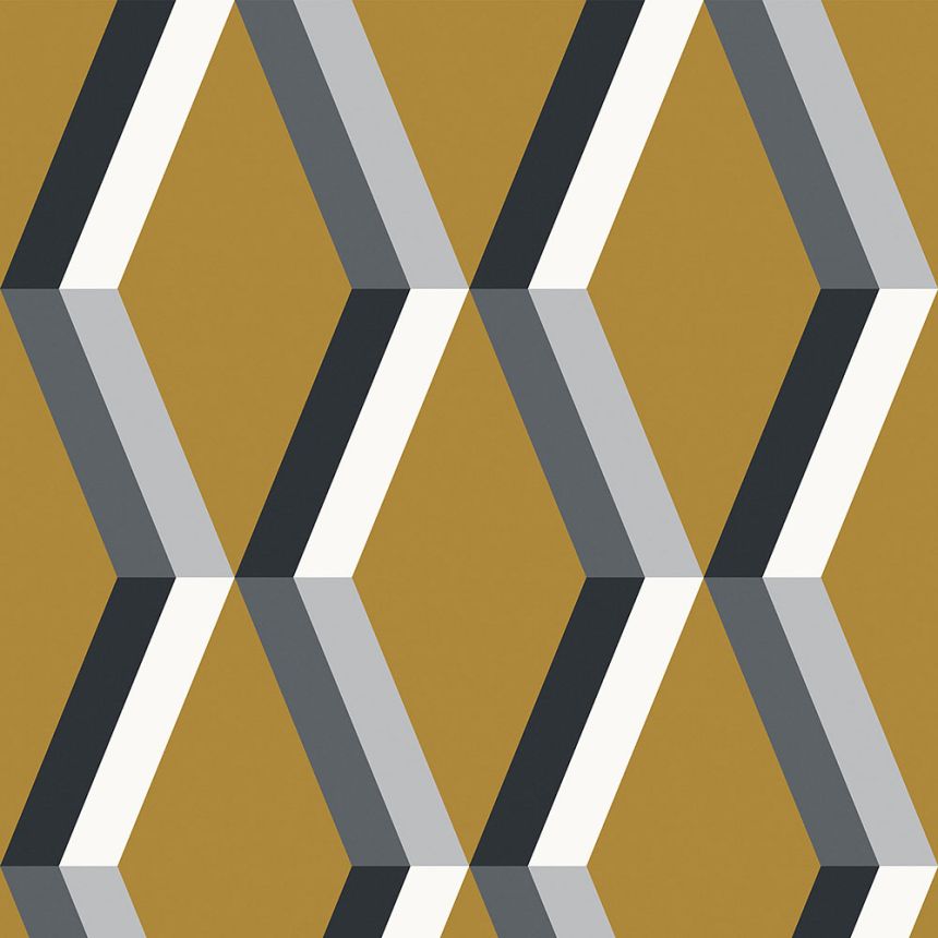Geometric yellow retro wallpaper 113948, Formation, Graham & Brown