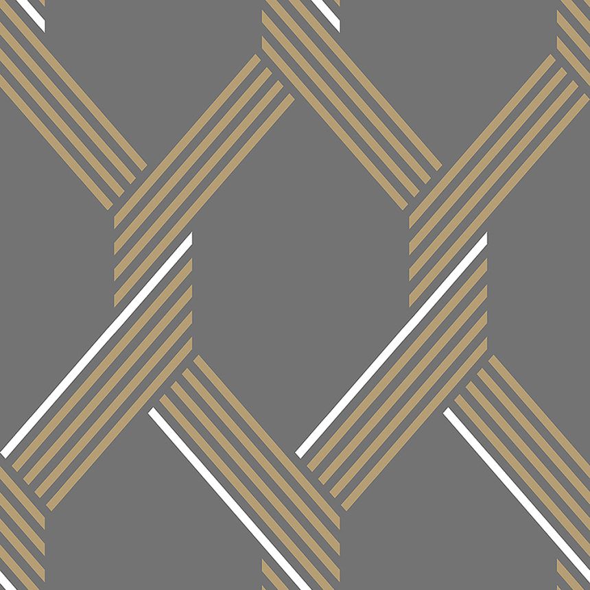 Grey-gold geometric pattern wallpaper 105469, Formation, Graham & Brown