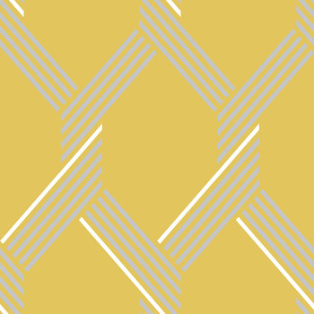 Yellow-silver geometric pattern wallpaper 105468, Formation, Graham & Brown