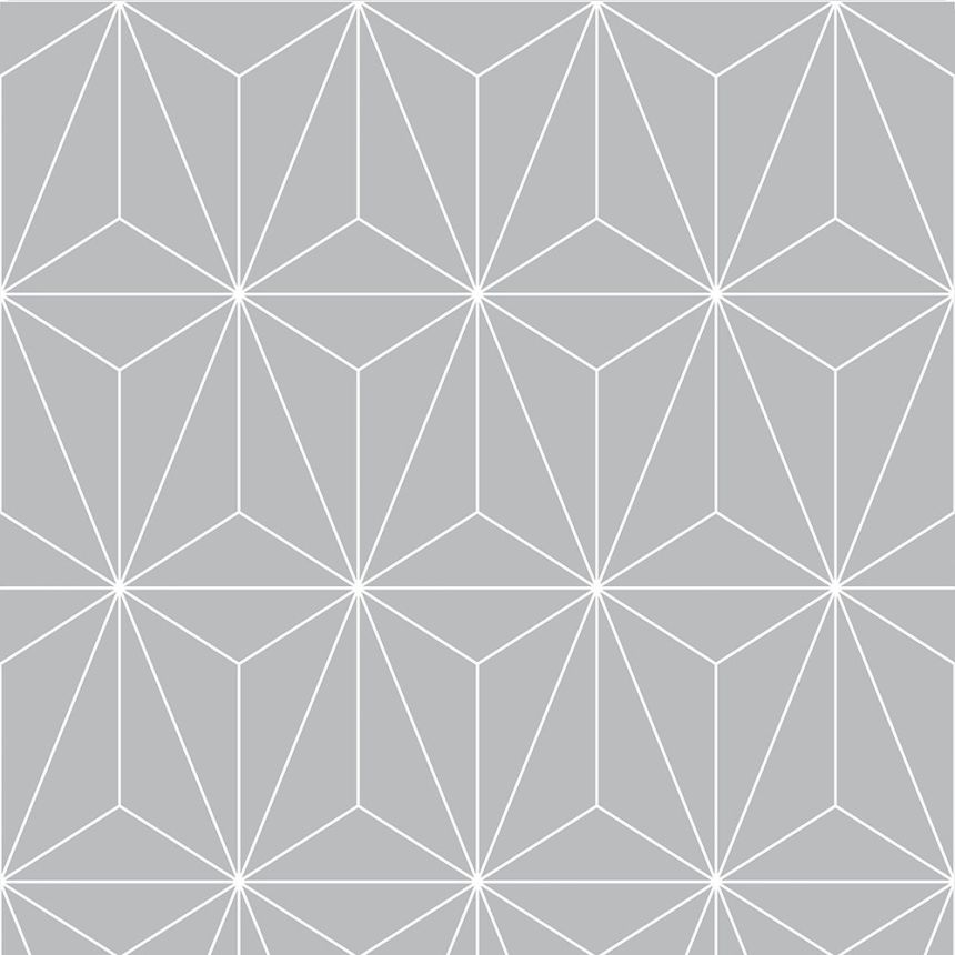 Silver geometric pattern wallpaper 104740, Formation, Graham & Brown