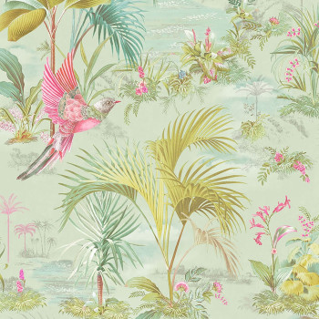 Non-woven wallpaper, palm leaves, birds, 300144, Pip Studio 5, Eijffinger
